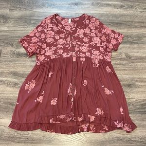 Free People Oversized Floral Dress, Size L